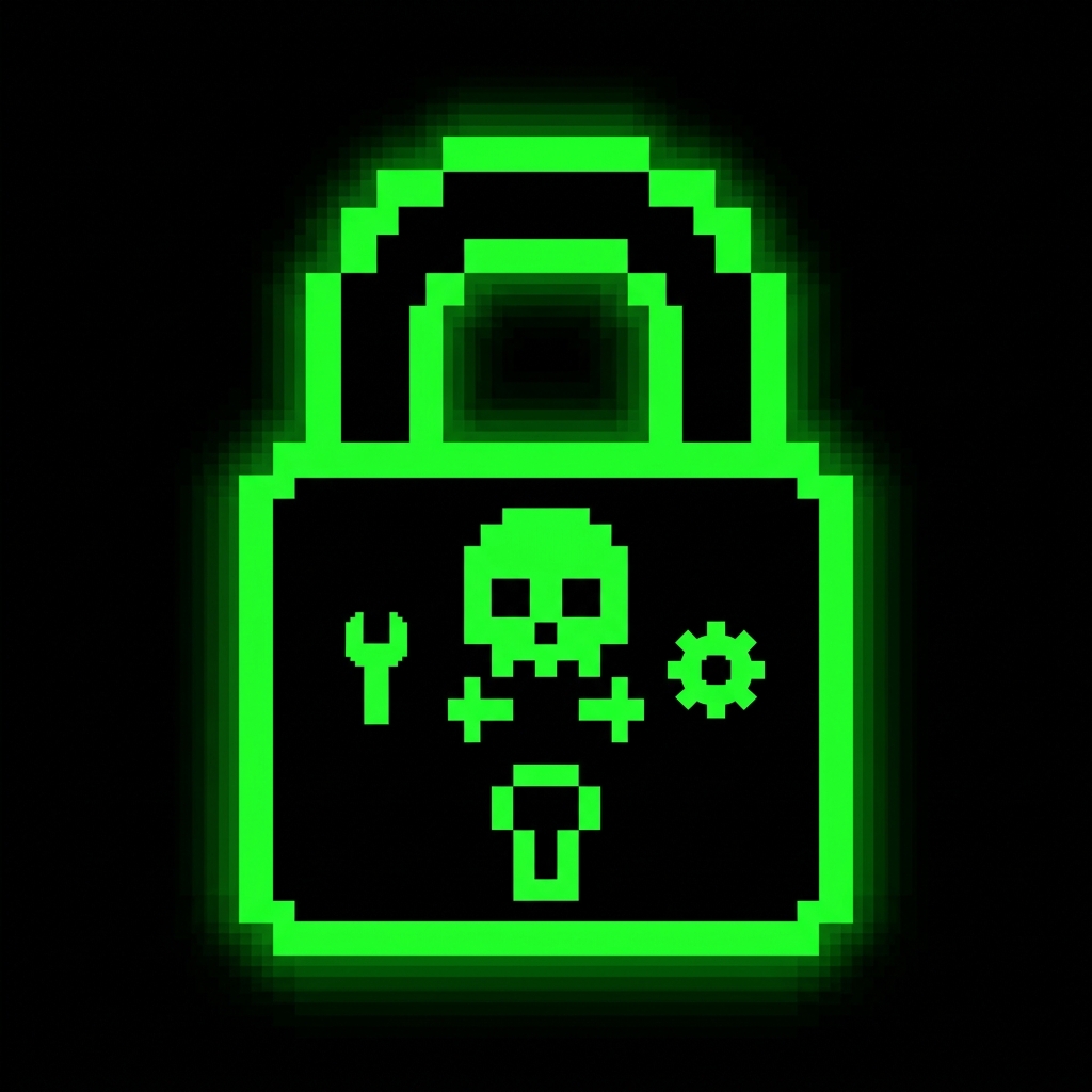 Pixel-art lock symbol for MindHack rule challenges